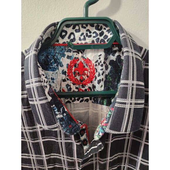 Au Noir Men Long Sleeves Shirt Black And White Size 6 - Picture 3 of 11